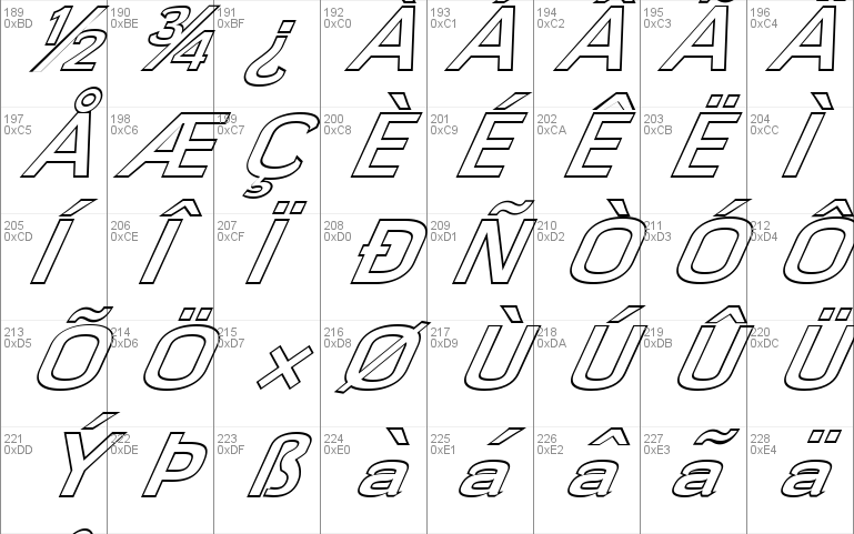 FZ BASIC 58 HOLLOW ITALIC