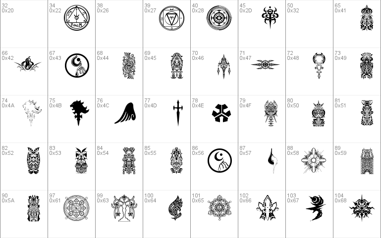 Final Fantasy Symbols Font Free For Personal