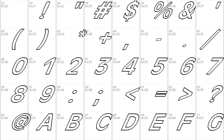 FZ BASIC 2 HOLLOW ITALIC