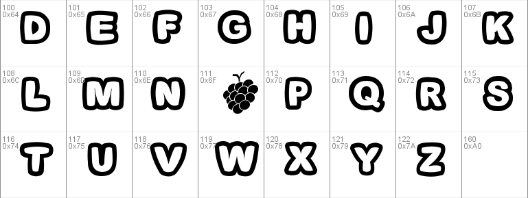 Fonts Bomb I love grapes