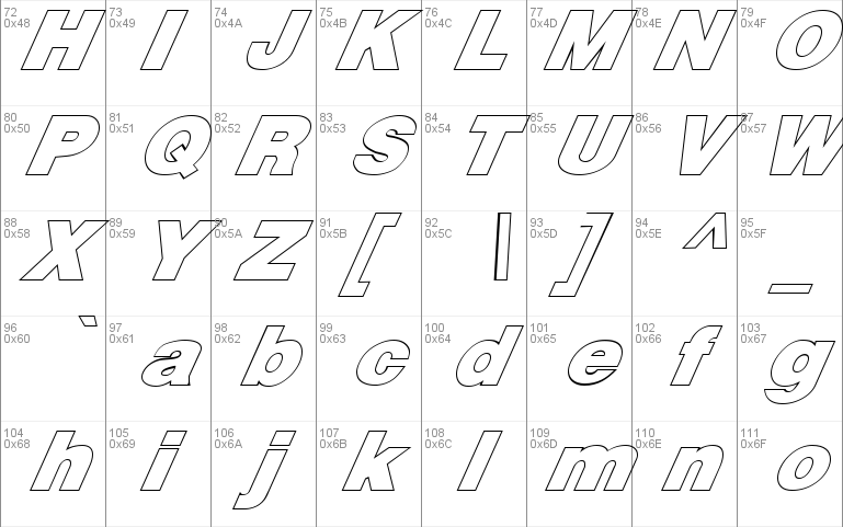 FZ BASIC 13 HOLLOW ITALIC