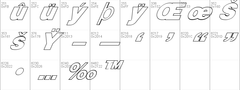 FZ BASIC 13 HOLLOW ITALIC