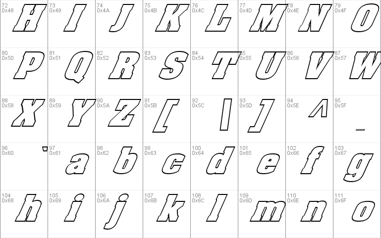 FZ BASIC 52 HOLLOW ITALIC