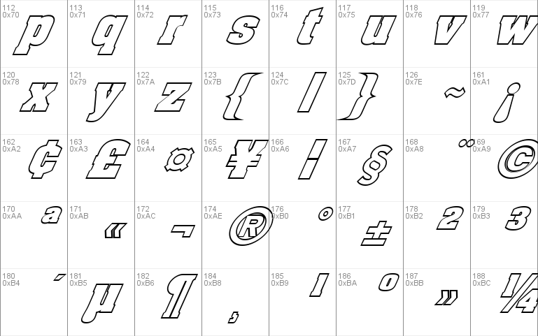 FZ BASIC 52 HOLLOW ITALIC