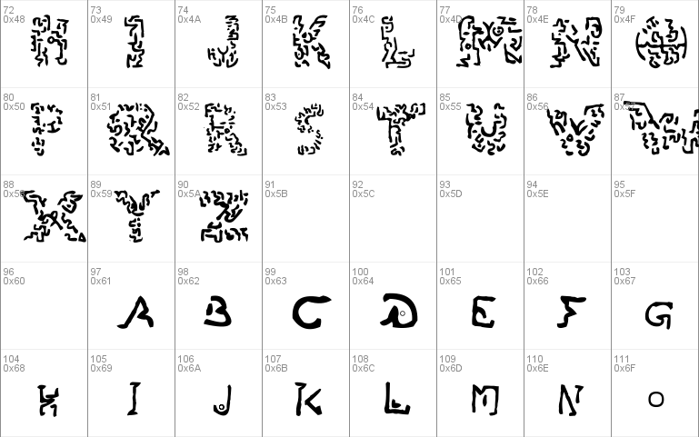 Gylphs of the Ancients Font