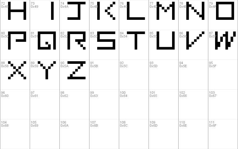 G7Gradius1(1 byte font)