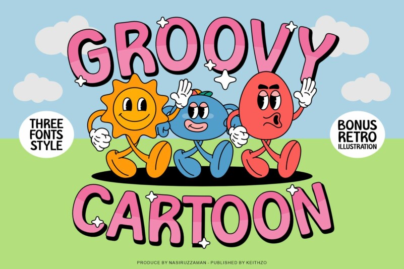 Groovy Cartoon Expanded Round