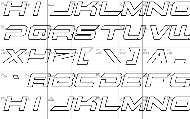 Gypsy Killer Outline Italic