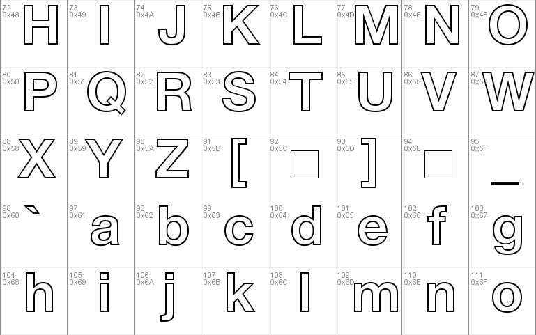 Helvetica75Outline Windows font - free for Personal