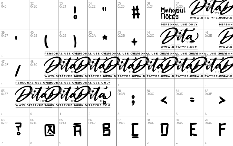 Hangeul Notes Personal Use