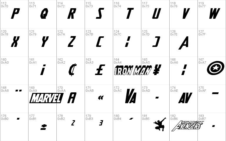 Heroes Assemble Expanded Italic