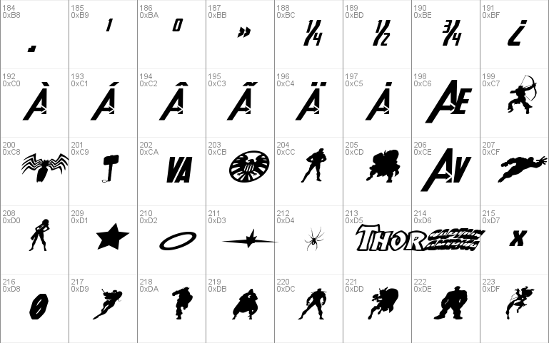 Heroes Assemble Expanded Italic