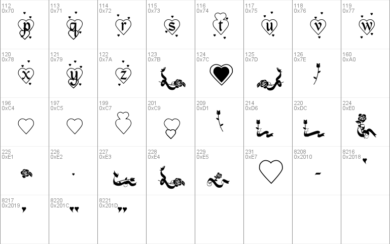 Hearts and Flowers Font