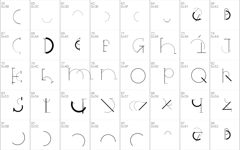 Half Circle Alphabet XP