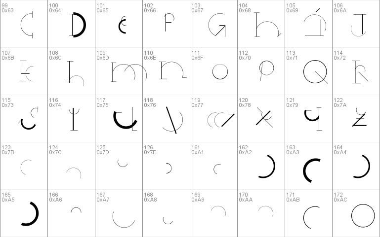 Half Circle Alphabet XP