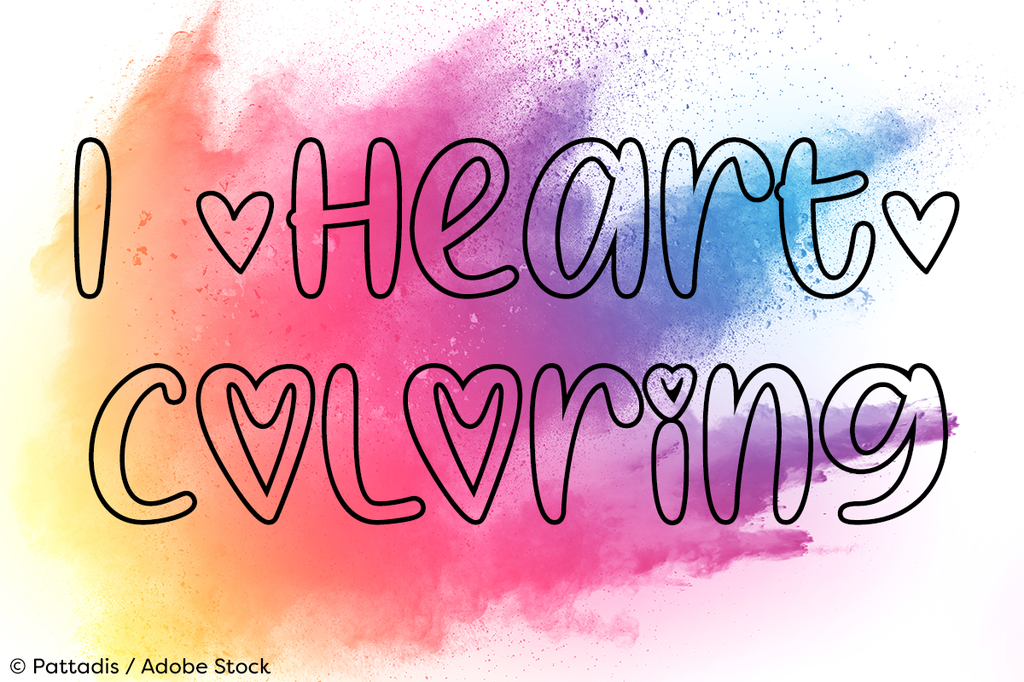 I Heart Coloring outline