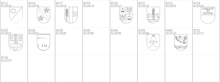 Kantonswappen CHFL Font