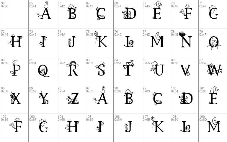 Kids Alphabet Windows font - free for Personal