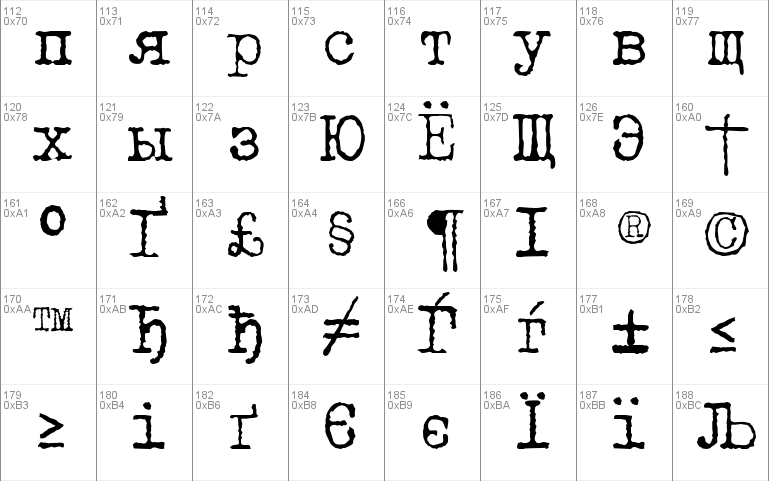 LetteraTrentadue Translit Font