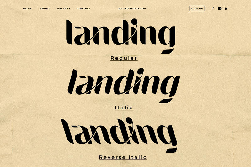 landing font