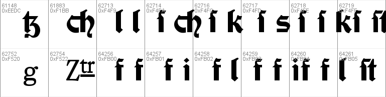 Moderne Fette Schwabacher UNZ1A Italic Font