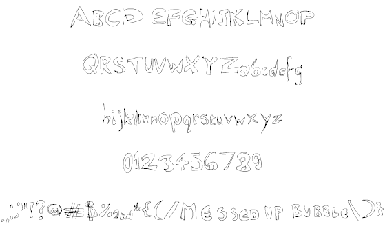 Messed Up Bubble Windows font - free for Personal