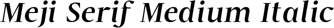 Meji Serif Medium Italic