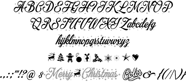 Merry Christmas Color Font Free For Personal