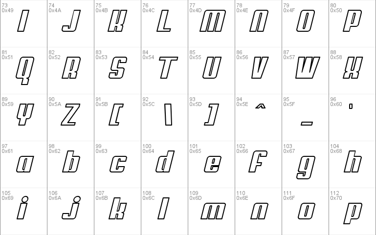 My Puma Oblique Outlined Font