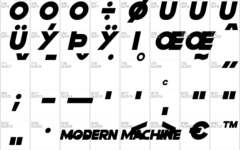 Modern Machine italic
