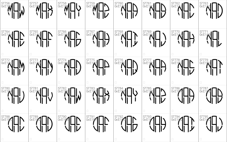 Monogram Circle 3 Alphabet