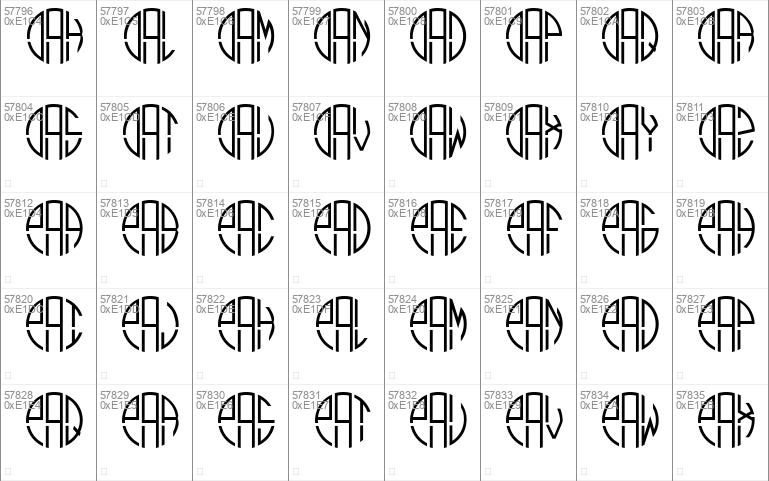 Monogram Circle 3 Alphabet