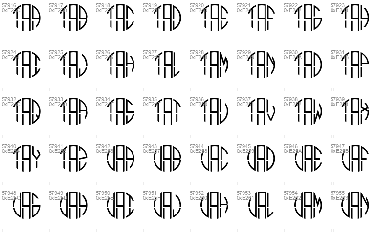 Monogram Circle 3 Alphabet