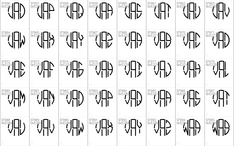 Monogram Circle 3 Alphabet