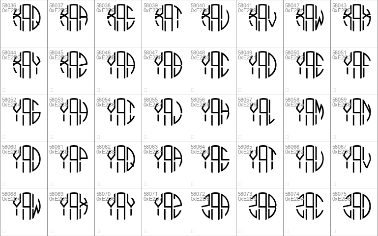 Monogram Circle 3 Alphabet