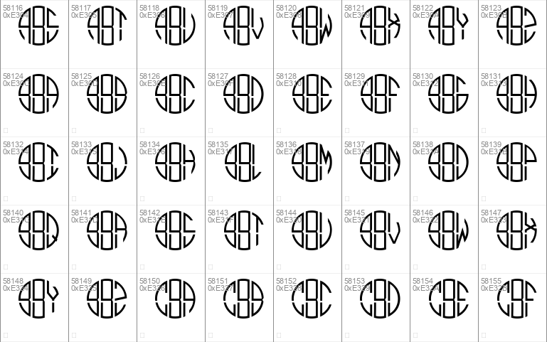 Monogram Circle 3 Alphabet