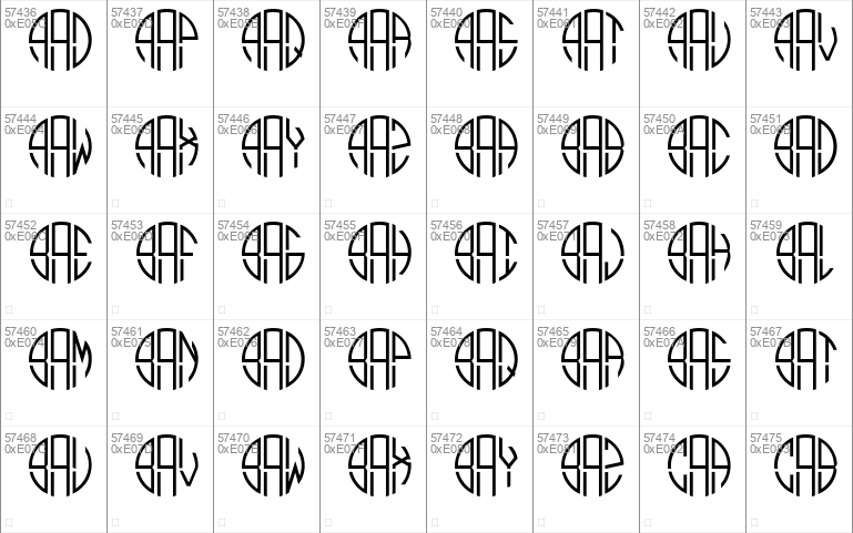 Monogram Circle 3 Alphabet