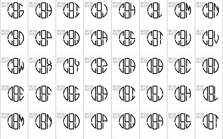 Monogram Circle 3 Alphabet