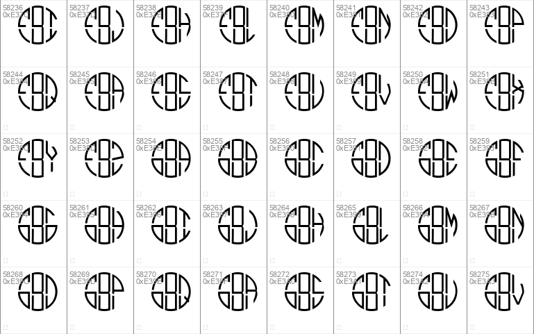 Monogram Circle 3 Alphabet