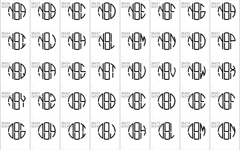 Monogram Circle 3 Alphabet