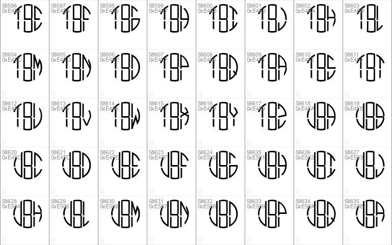 Monogram Circle 3 Alphabet