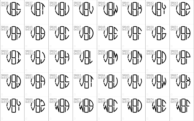 Monogram Circle 3 Alphabet