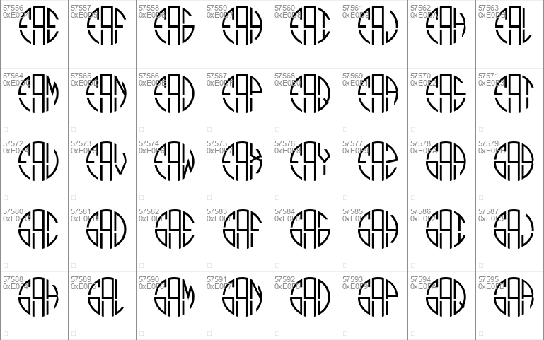 Monogram Circle 3 Alphabet