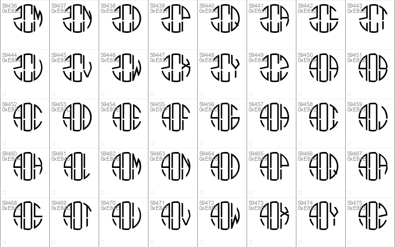 Monogram Circle 3 Alphabet