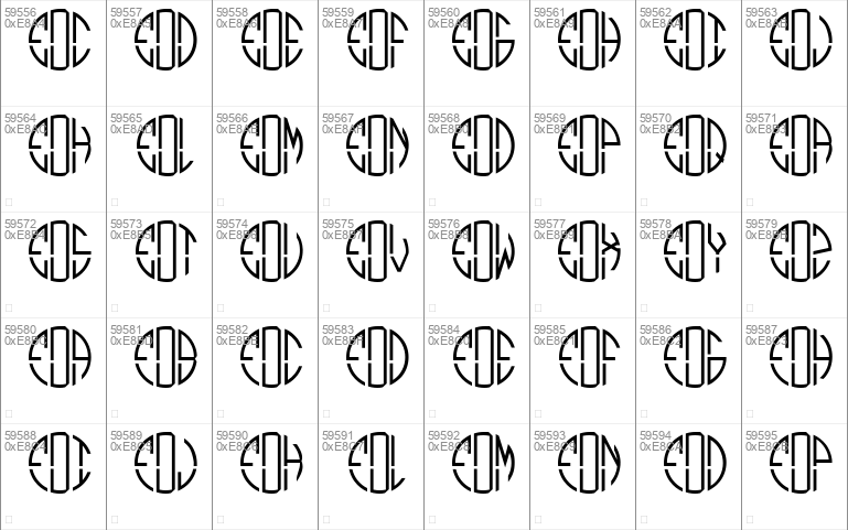 Monogram Circle 3 Alphabet