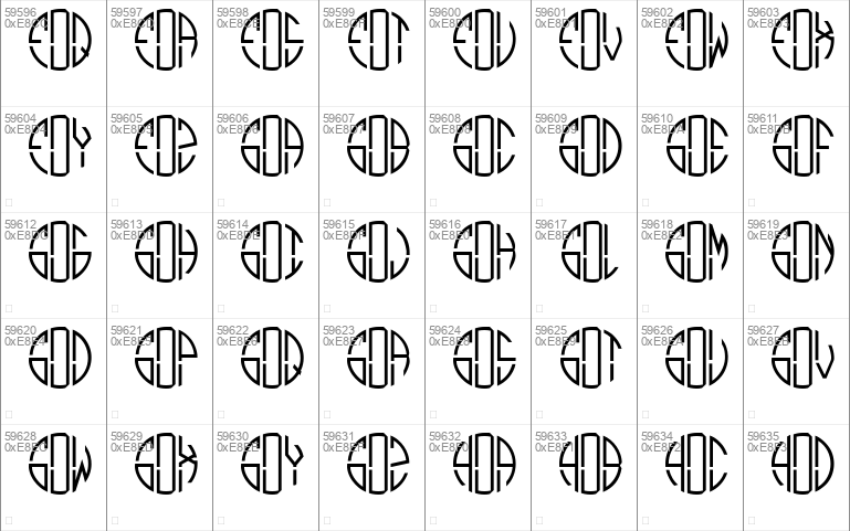 Monogram Circle 3 Alphabet