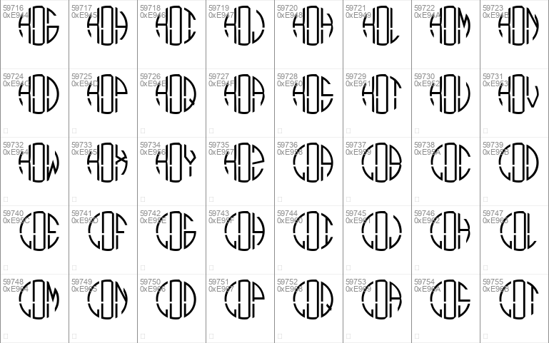 Monogram Circle 3 Alphabet