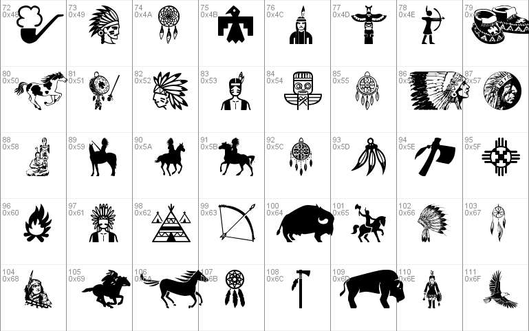 american indian font types