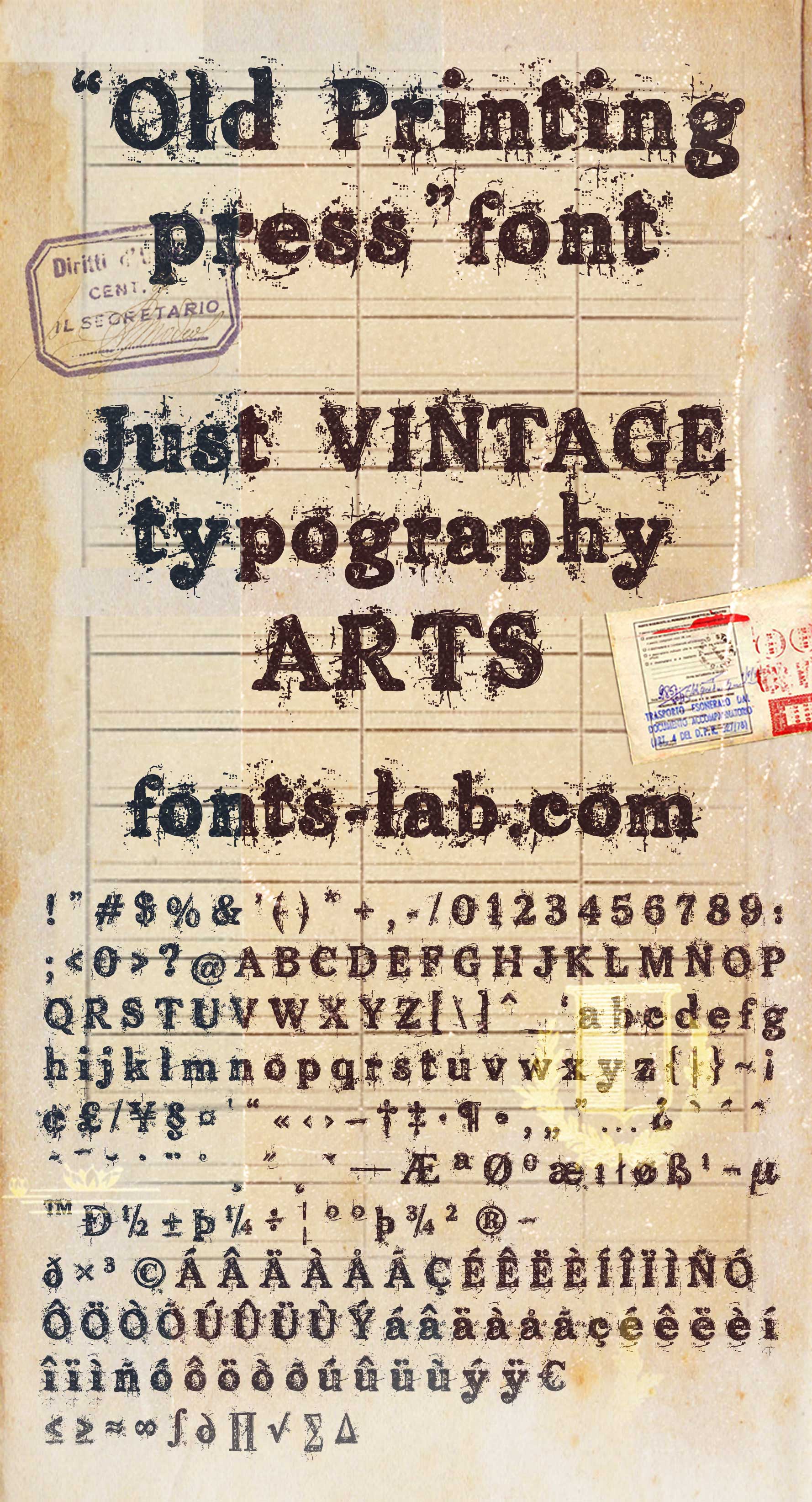 Old Printing Press Font Free For Personal