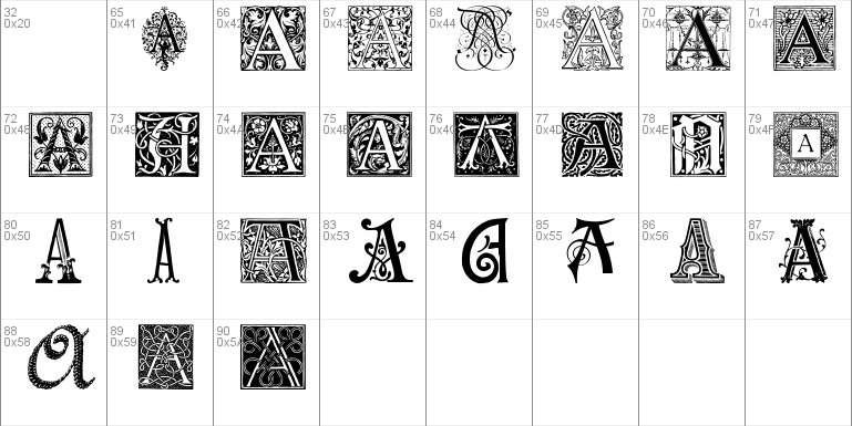 Ornamental Initials A